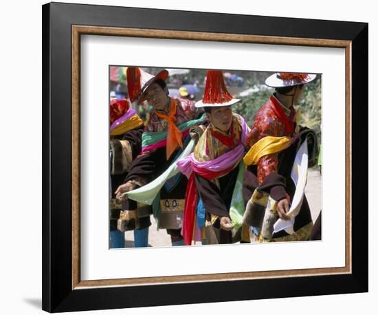 Tibetans Dressed for Religious Shaman's Ceremony, Tongren, Qinghai Province, China-Occidor Ltd-Framed Photographic Print