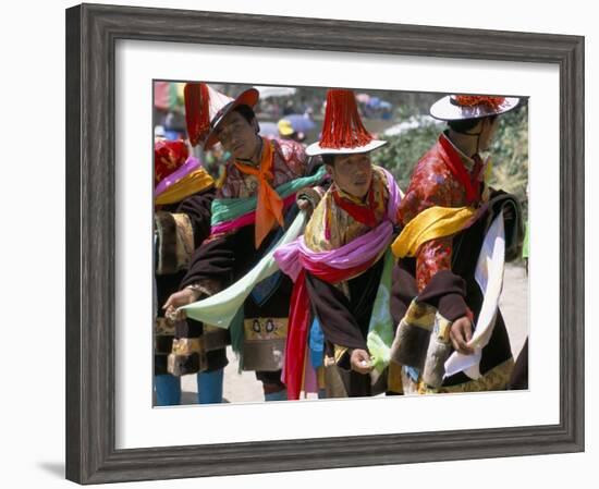 Tibetans Dressed for Religious Shaman's Ceremony, Tongren, Qinghai Province, China-Occidor Ltd-Framed Photographic Print