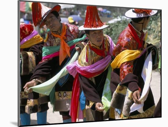 Tibetans Dressed for Religious Shaman's Ceremony, Tongren, Qinghai Province, China-Occidor Ltd-Mounted Photographic Print