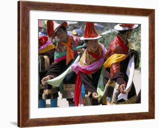 Tibetans Dressed for Religious Shaman's Ceremony, Tongren, Qinghai Province, China-Occidor Ltd-Framed Photographic Print