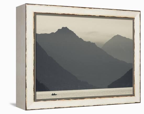Ticino, Lake Lugano, Lugano, Dawn View of the Alps, Switzerland-Walter Bibikow-Framed Premier Image Canvas