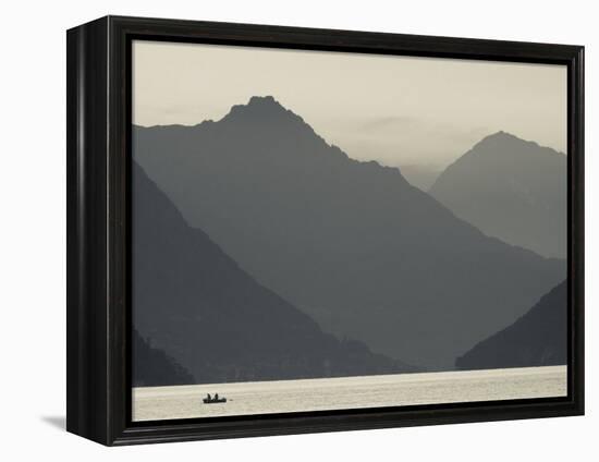 Ticino, Lake Lugano, Lugano, Dawn View of the Alps, Switzerland-Walter Bibikow-Framed Premier Image Canvas