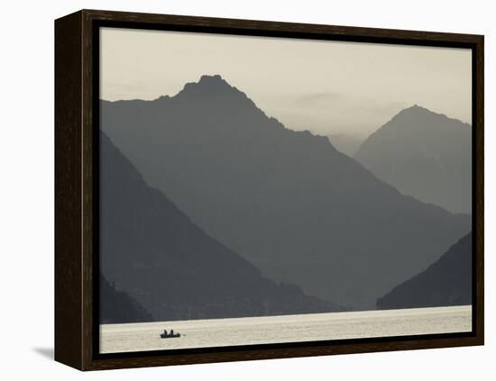 Ticino, Lake Lugano, Lugano, Dawn View of the Alps, Switzerland-Walter Bibikow-Framed Premier Image Canvas