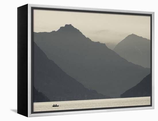 Ticino, Lake Lugano, Lugano, Dawn View of the Alps, Switzerland-Walter Bibikow-Framed Premier Image Canvas