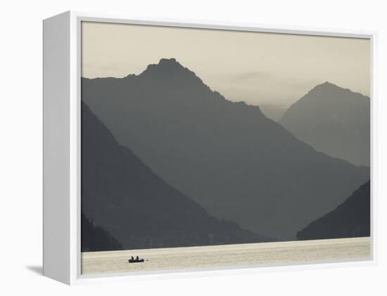 Ticino, Lake Lugano, Lugano, Dawn View of the Alps, Switzerland-Walter Bibikow-Framed Premier Image Canvas