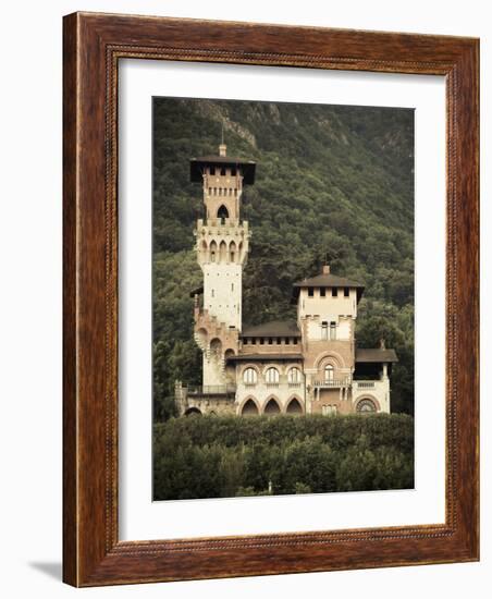 Ticino, Lake Lugano, Lugano, Lakefront Villa, Paradiso, Switzerland-Walter Bibikow-Framed Photographic Print