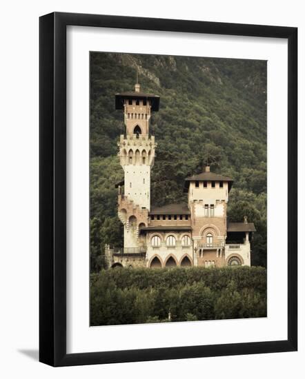 Ticino, Lake Lugano, Lugano, Lakefront Villa, Paradiso, Switzerland-Walter Bibikow-Framed Photographic Print