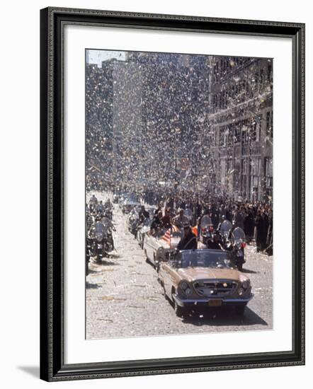 Ticker Tape Parade for Astronaut John Glenn, the First American to Orbit the Earth from Space-Ralph Morse-Framed Premium Photographic Print