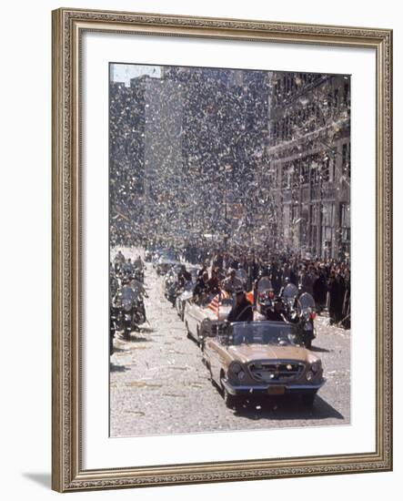 Ticker Tape Parade for Astronaut John Glenn, the First American to Orbit the Earth from Space-Ralph Morse-Framed Premium Photographic Print