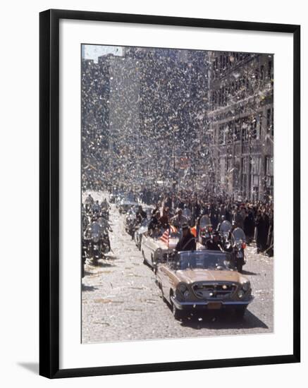 Ticker Tape Parade for Astronaut John Glenn, the First American to Orbit the Earth from Space-Ralph Morse-Framed Premium Photographic Print