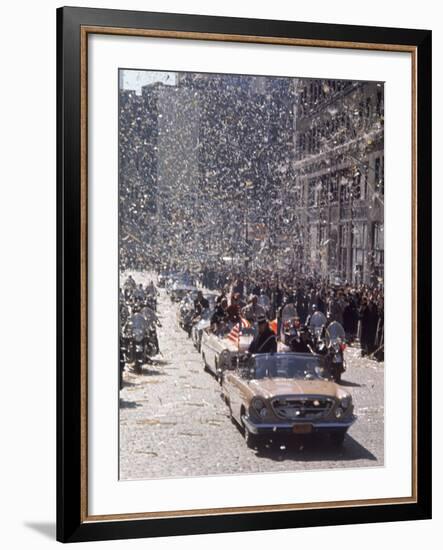 Ticker Tape Parade for Astronaut John Glenn, the First American to Orbit the Earth from Space-Ralph Morse-Framed Premium Photographic Print