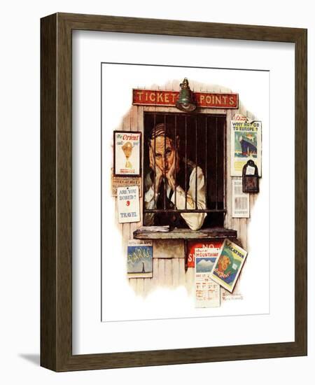 "Ticket Agent", April 24,1937-Norman Rockwell-Framed Giclee Print