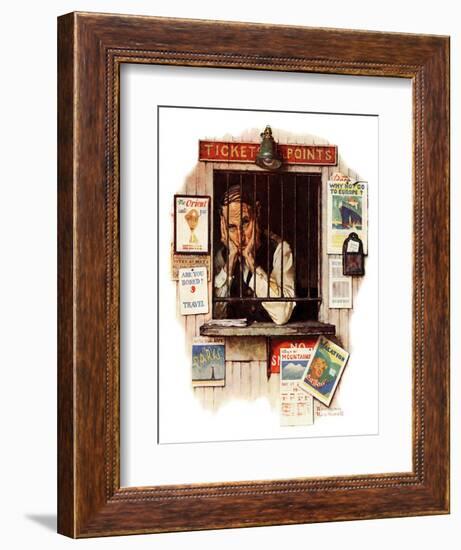 "Ticket Agent", April 24,1937-Norman Rockwell-Framed Giclee Print