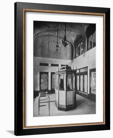 Ticket booth and lobby, World Theater, Omaha, Nebraska, 1925-null-Framed Photographic Print