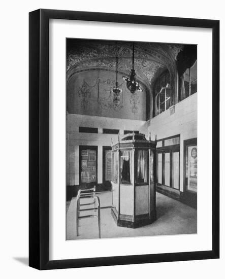 Ticket booth and lobby, World Theater, Omaha, Nebraska, 1925-null-Framed Photographic Print