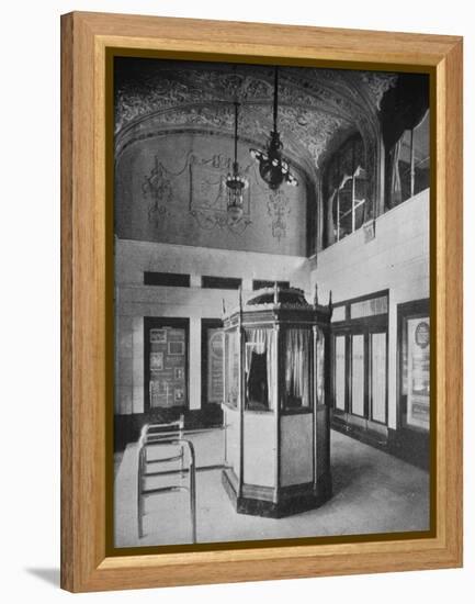 Ticket booth and lobby, World Theater, Omaha, Nebraska, 1925-null-Framed Premier Image Canvas