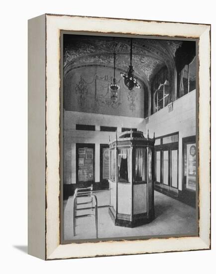 Ticket booth and lobby, World Theater, Omaha, Nebraska, 1925-null-Framed Premier Image Canvas