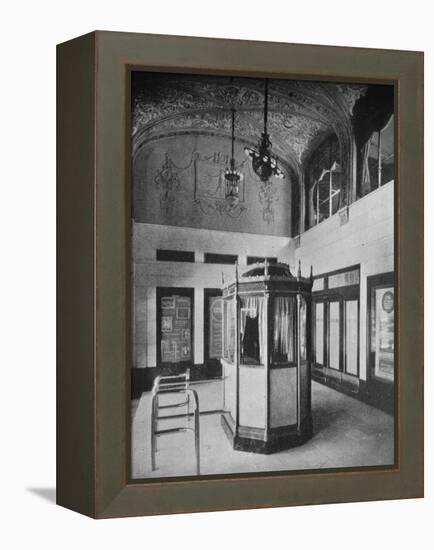 Ticket booth and lobby, World Theater, Omaha, Nebraska, 1925-null-Framed Premier Image Canvas