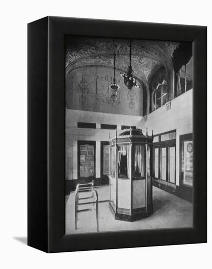 Ticket booth and lobby, World Theater, Omaha, Nebraska, 1925-null-Framed Premier Image Canvas