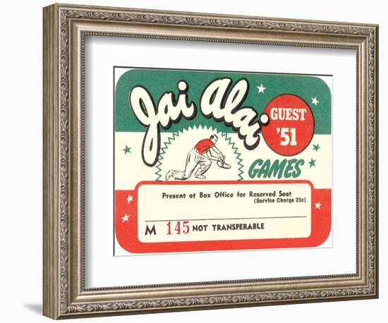 Ticket for Jai Alai-null-Framed Art Print