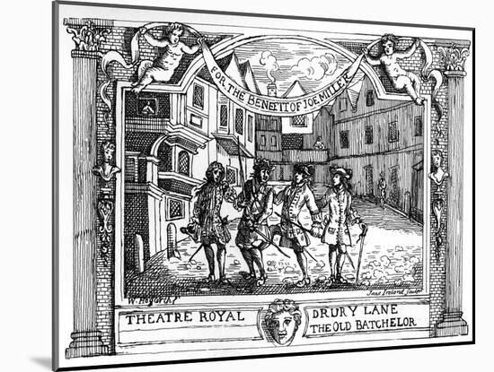 Ticket for The Old Bachelor illustrated by William Hogarth-William Hogarth-Mounted Giclee Print