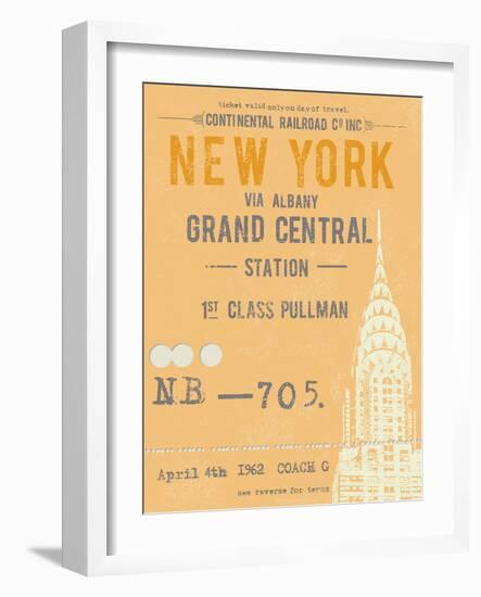 Ticket to New York-The Vintage Collection-Framed Art Print