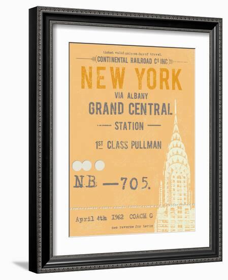 Ticket to New York-The Vintage Collection-Framed Art Print