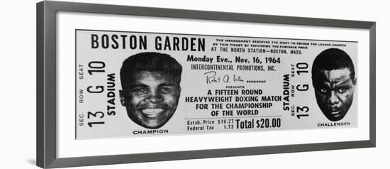 Ticket to World Championship Boxing Match Between Muhammad Ali and Sonny Liston-null-Framed Art Print