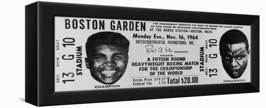 Ticket to World Championship Boxing Match Between Muhammad Ali and Sonny Liston-null-Framed Stretched Canvas