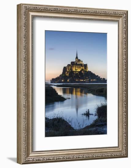 Tide growing at dusk, Mont-Saint-Michel, UNESCO World Heritage Site, Normandy, France, Europe-Francesco Vaninetti-Framed Photographic Print