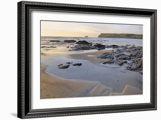 Tide Retreating at Sunset Leaving Tide Pools Among Rocks-Nick Upton-Framed Photographic Print