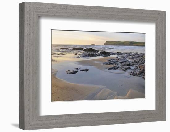 Tide Retreating at Sunset Leaving Tide Pools Among Rocks-Nick Upton-Framed Photographic Print