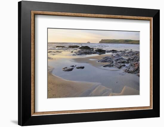 Tide Retreating at Sunset Leaving Tide Pools Among Rocks-Nick Upton-Framed Photographic Print