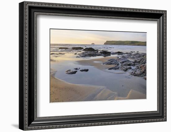 Tide Retreating at Sunset Leaving Tide Pools Among Rocks-Nick Upton-Framed Photographic Print