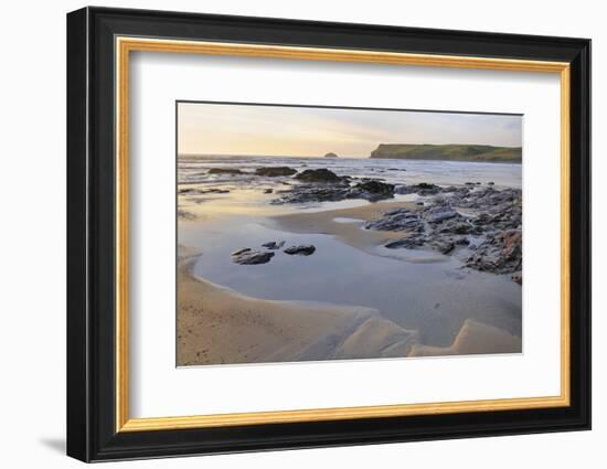 Tide Retreating at Sunset Leaving Tide Pools Among Rocks-Nick Upton-Framed Photographic Print