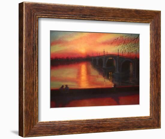 Tide Tables Richmond Bridge Sunset, 2022, (oil on canvas)-Lee Campbell-Framed Giclee Print