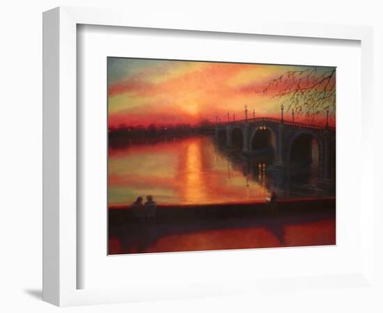 Tide Tables Richmond Bridge Sunset, 2022, (oil on canvas)-Lee Campbell-Framed Giclee Print