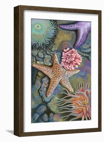 Tidepool Scene-Lantern Press-Framed Art Print