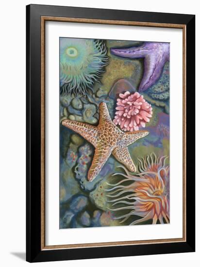 Tidepool Scene-Lantern Press-Framed Art Print