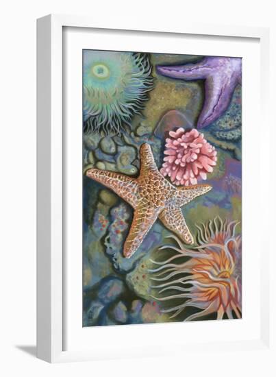 Tidepool Scene-Lantern Press-Framed Art Print