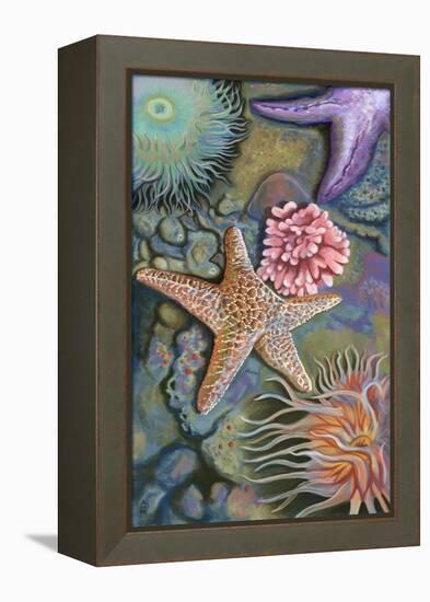 Tidepool Scene-Lantern Press-Framed Stretched Canvas