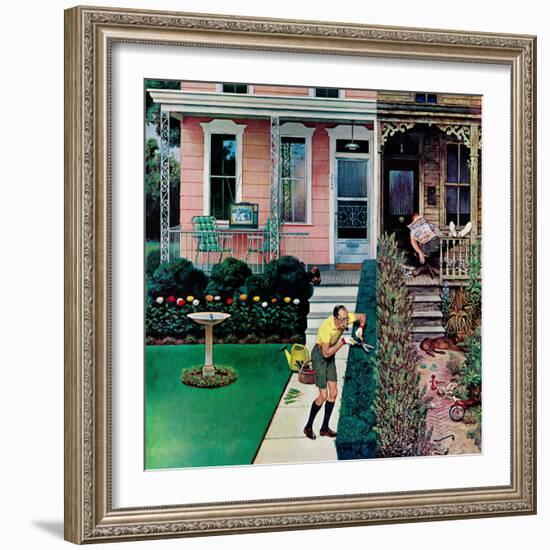 "Tidy and Sloppy Neighbors," July 1, 1961-John Falter-Framed Giclee Print