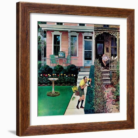 "Tidy and Sloppy Neighbors," July 1, 1961-John Falter-Framed Giclee Print