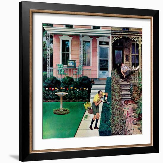 "Tidy and Sloppy Neighbors," July 1, 1961-John Falter-Framed Giclee Print