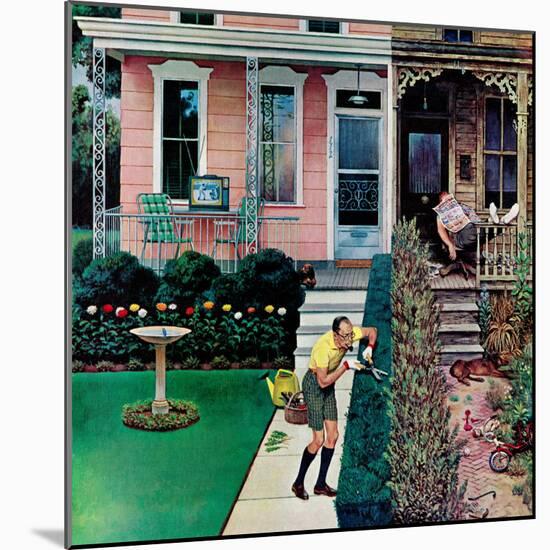 "Tidy and Sloppy Neighbors," July 1, 1961-John Falter-Mounted Giclee Print