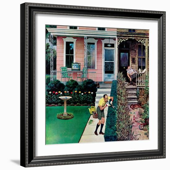 "Tidy and Sloppy Neighbors," July 1, 1961-John Falter-Framed Giclee Print