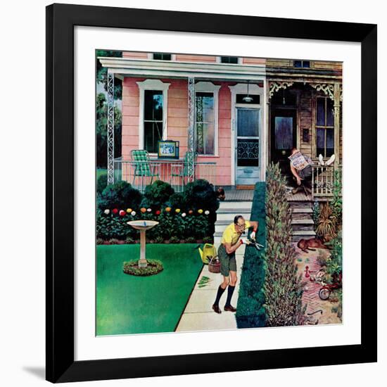 "Tidy and Sloppy Neighbors," July 1, 1961-John Falter-Framed Giclee Print