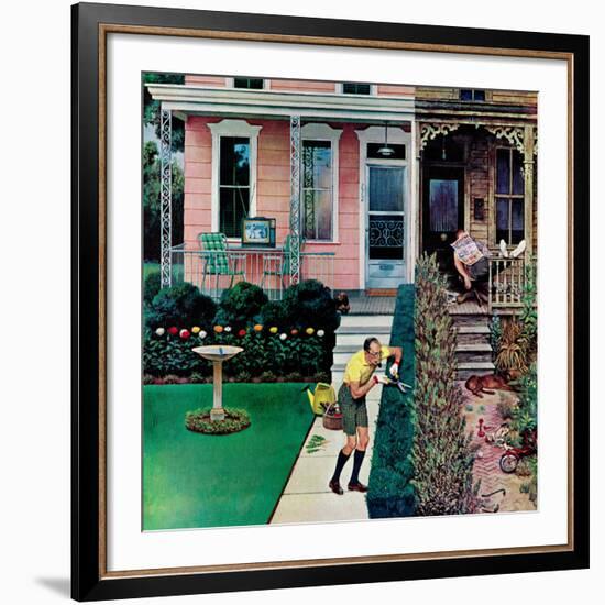 "Tidy and Sloppy Neighbors," July 1, 1961-John Falter-Framed Giclee Print