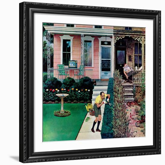 "Tidy and Sloppy Neighbors," July 1, 1961-John Falter-Framed Giclee Print