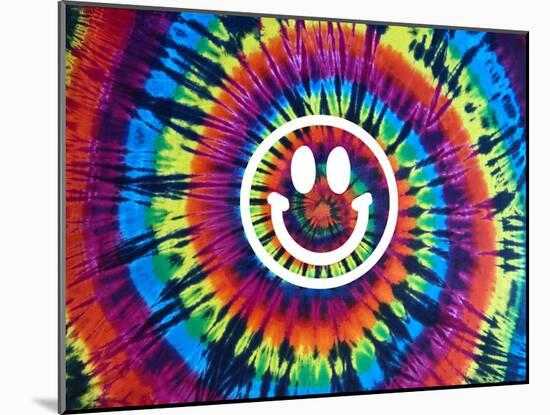 Tie Dye Rainbow Happy Face-Molly Kearns-Mounted Art Print